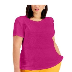 Plus Size Cotton Puff-Sleeve T-Shirt, Created for Macy's